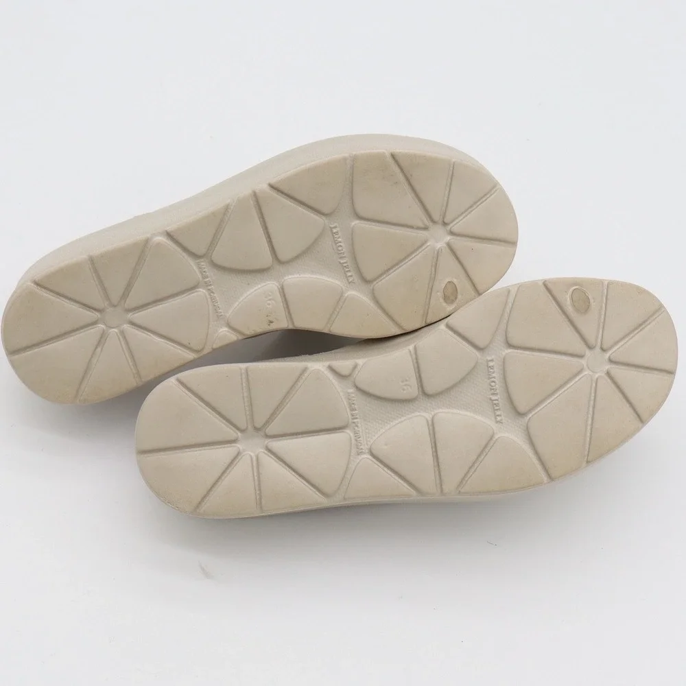 Lemon Jelly Sandals Womens 38 Sunny Platform Slide Beige Vegan Excellent
